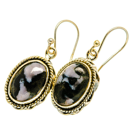 Gabbro Stone Earrings handcrafted by Ana Silver Co - EARR420691 - Photo 2