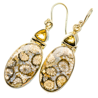 Fossil Coral Earrings handcrafted by Ana Silver Co - EARR420697