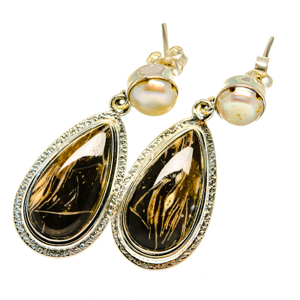 Peanut Wood Jasper Earrings handcrafted by Ana Silver Co - EARR420701