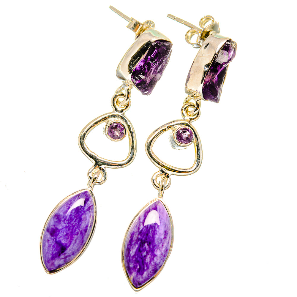 Charoite Earrings handcrafted by Ana Silver Co - EARR420706