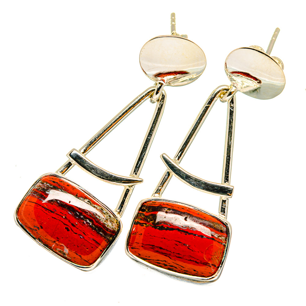 Red Jasper Earrings handcrafted by Ana Silver Co - EARR420711