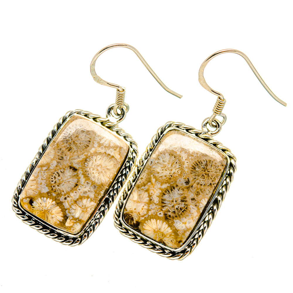 Fossil Coral Earrings handcrafted by Ana Silver Co - EARR420712