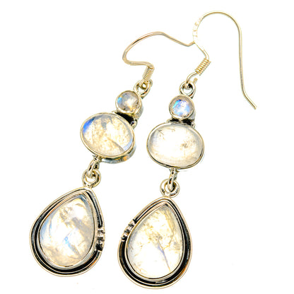 Rainbow Moonstone Earrings handcrafted by Ana Silver Co - EARR420713