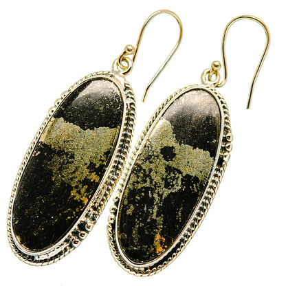 Pyrite Agate Earrings handcrafted by Ana Silver Co - EARR420716