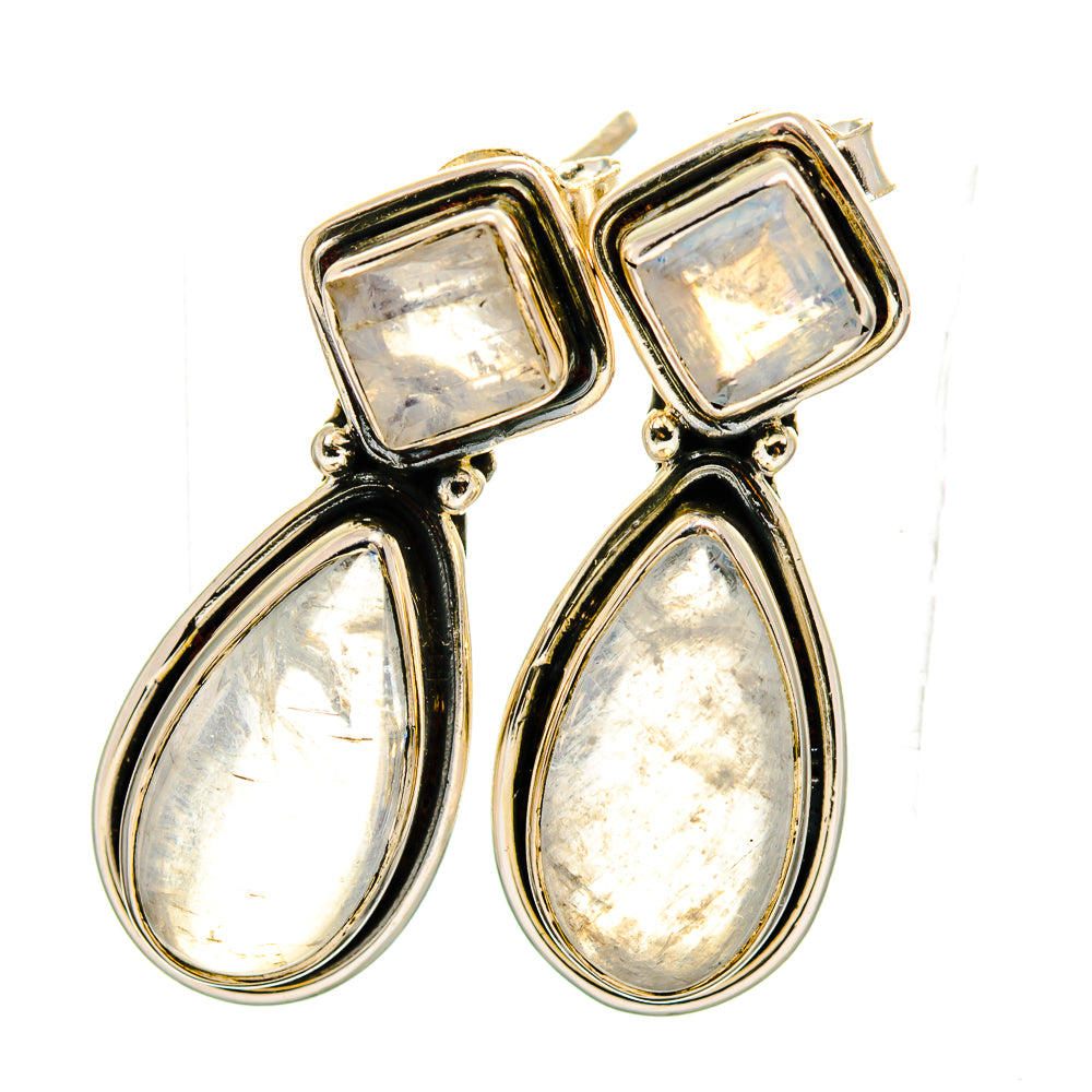 Rainbow Moonstone Earrings handcrafted by Ana Silver Co - EARR420723