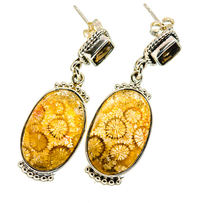 Fossil Coral Earrings handcrafted by Ana Silver Co - EARR420729