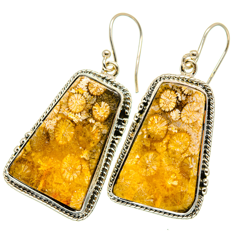 Fossil Coral Earrings handcrafted by Ana Silver Co - EARR420732