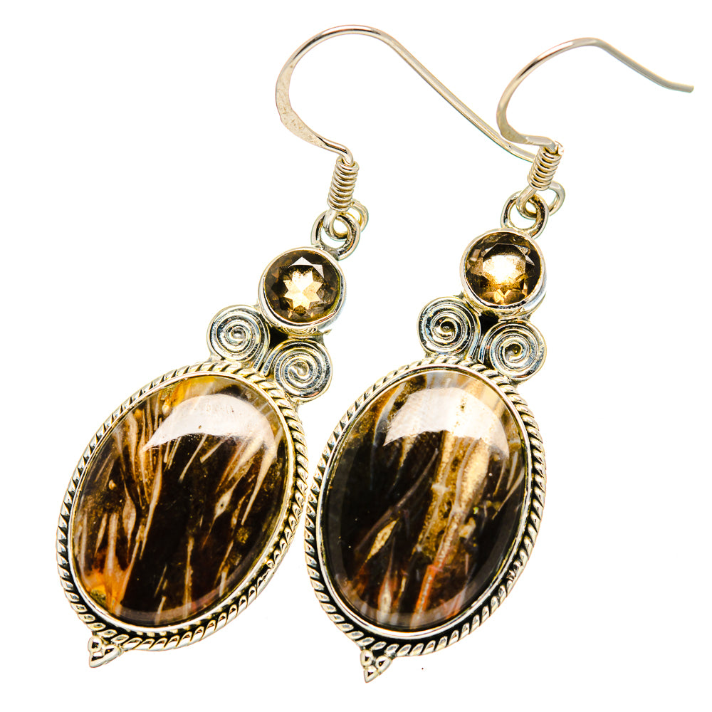 Peanut Wood Jasper Earrings handcrafted by Ana Silver Co - EARR420737