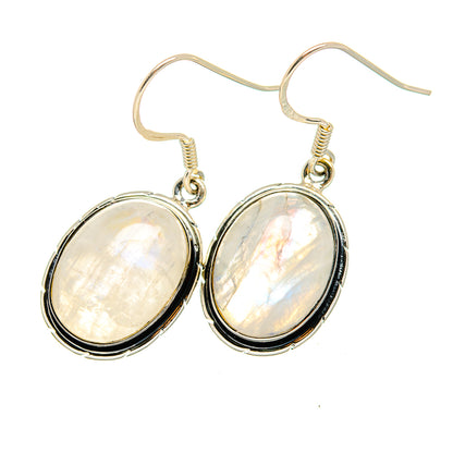 Rainbow Moonstone Earrings handcrafted by Ana Silver Co - EARR420742