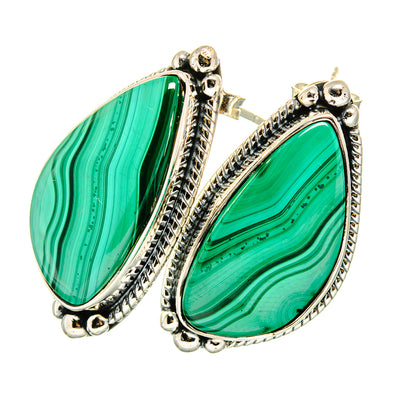 Malachite Earrings handcrafted by Ana Silver Co - EARR420751