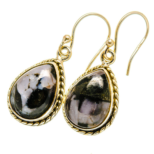 Gabbro Stone Earrings handcrafted by Ana Silver Co - EARR420756 - Photo 2