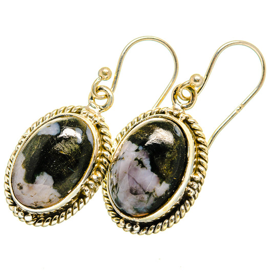 Gabbro Stone Earrings handcrafted by Ana Silver Co - EARR420760 - Photo 2