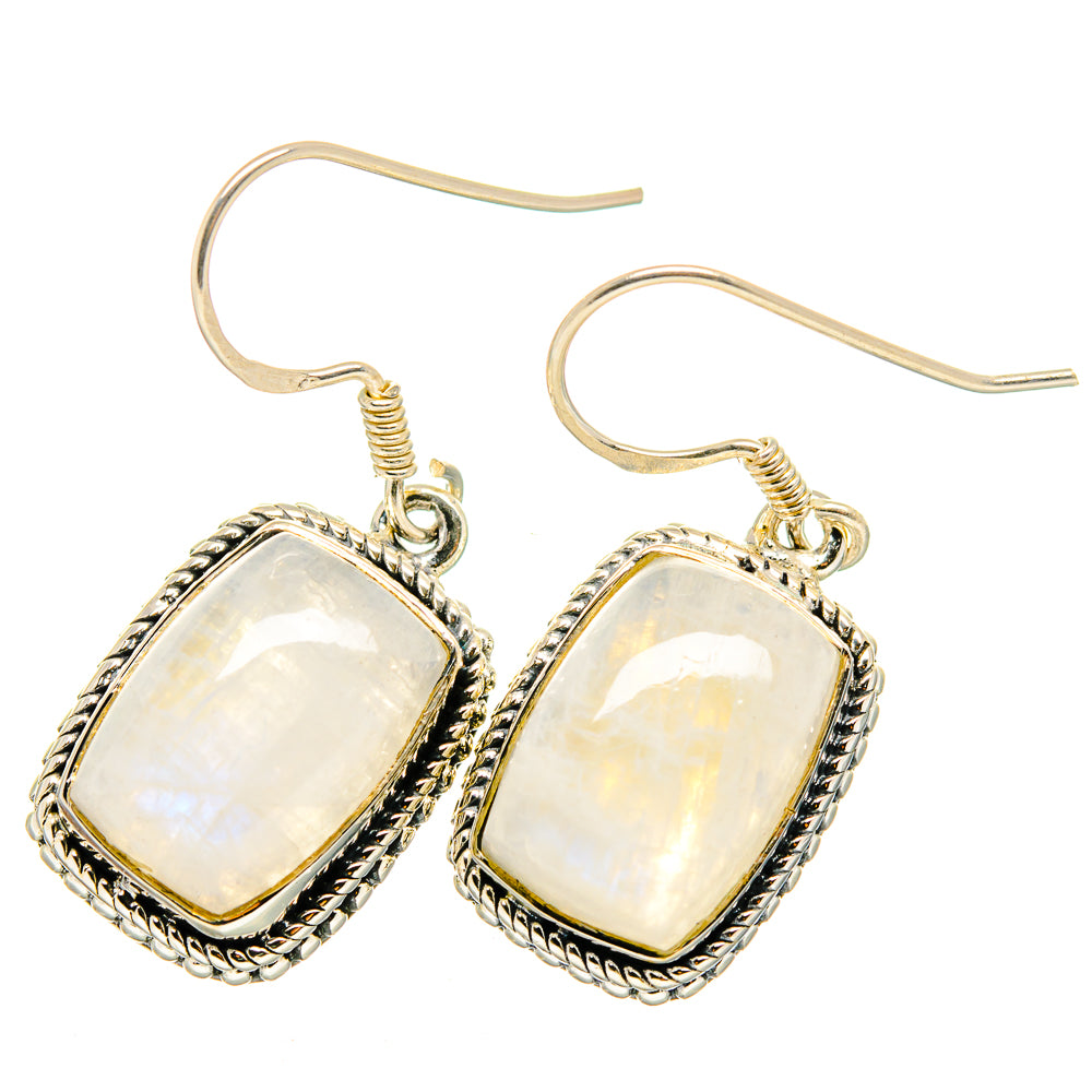 Rainbow Moonstone Earrings handcrafted by Ana Silver Co - EARR420798