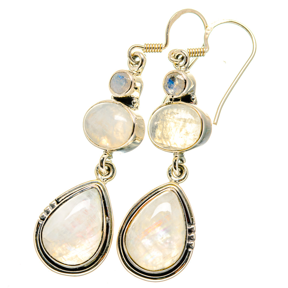 Rainbow Moonstone Earrings handcrafted by Ana Silver Co - EARR420800