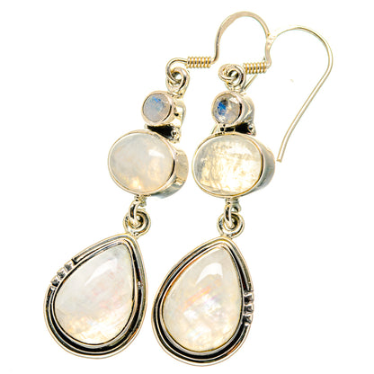 Rainbow Moonstone Earrings handcrafted by Ana Silver Co - EARR420800