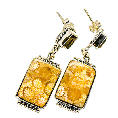 Fossil Coral Earrings handcrafted by Ana Silver Co - EARR420801