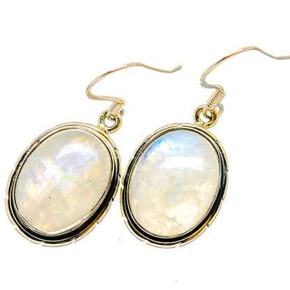 Rainbow Moonstone Earrings handcrafted by Ana Silver Co - EARR420804