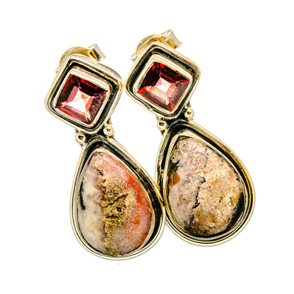 Rhodochrosite Earrings handcrafted by Ana Silver Co - EARR420809