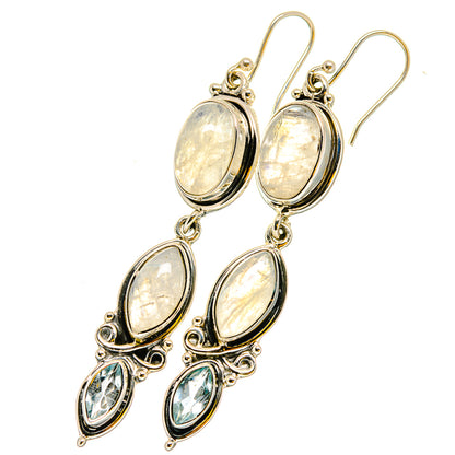 Rainbow Moonstone Earrings handcrafted by Ana Silver Co - EARR420816