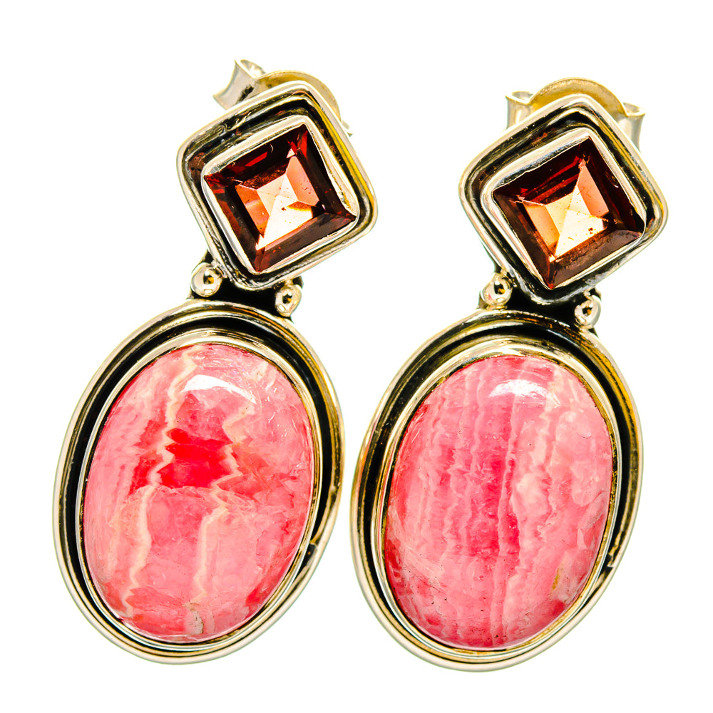 Rhodochrosite Earrings handcrafted by Ana Silver Co - EARR420838