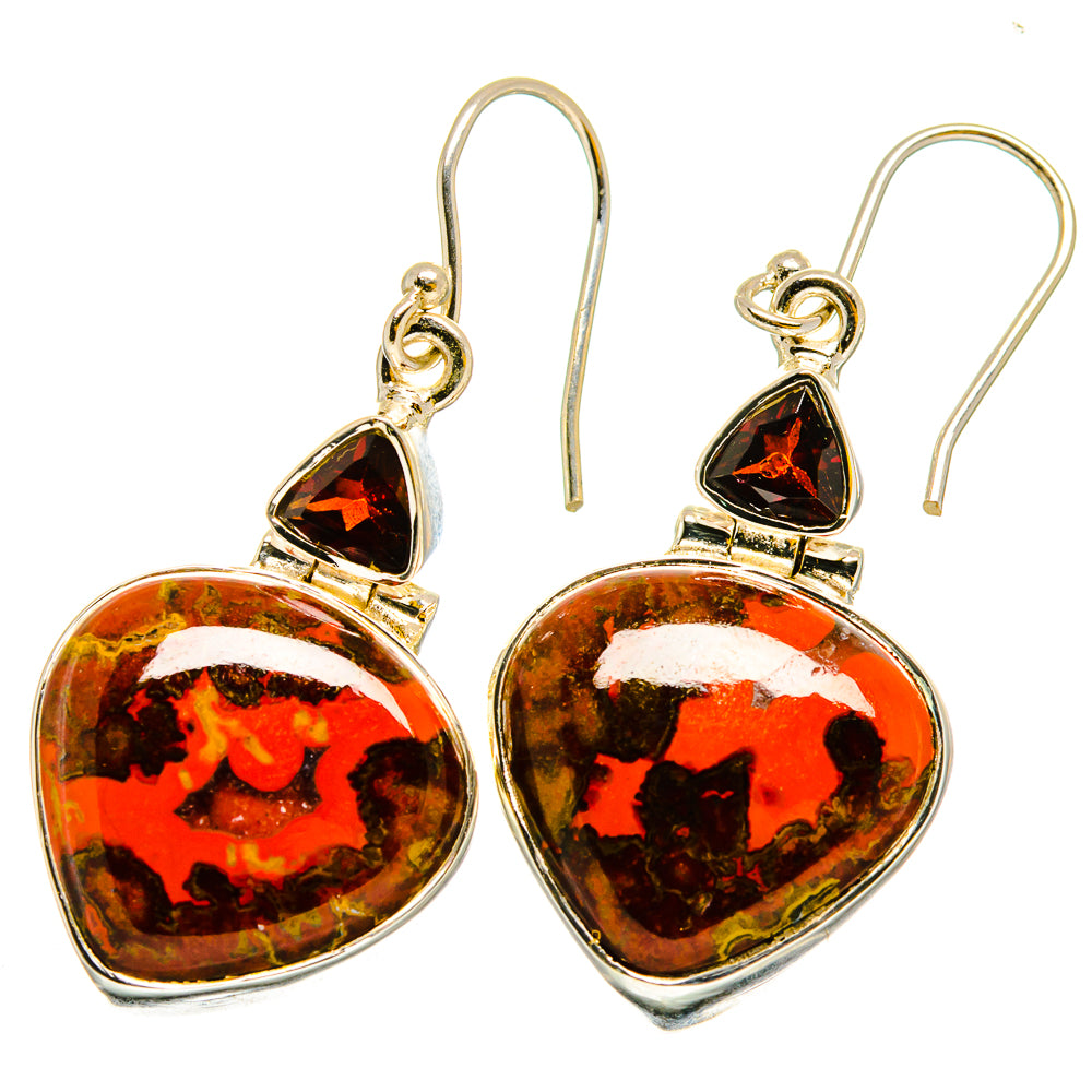 Red Jasper Earrings handcrafted by Ana Silver Co - EARR420844