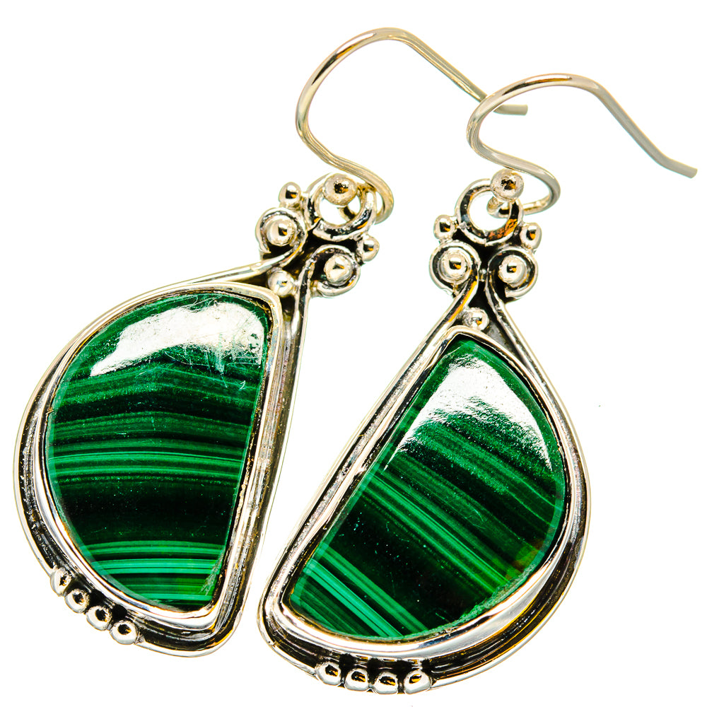 Malachite Earrings handcrafted by Ana Silver Co - EARR420850