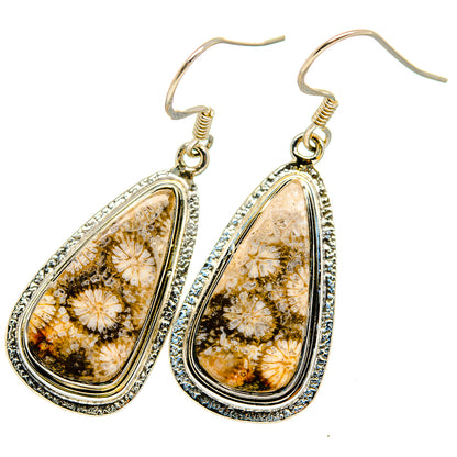 Fossil Coral Earrings handcrafted by Ana Silver Co - EARR420856