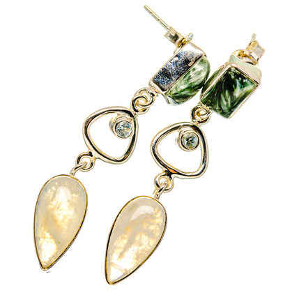 Rainbow Moonstone Earrings handcrafted by Ana Silver Co - EARR420864