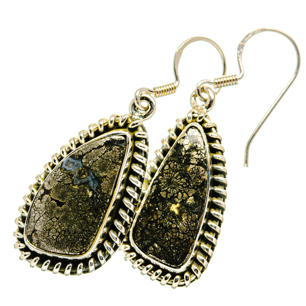 Pyrite Agate Earrings handcrafted by Ana Silver Co - EARR420892