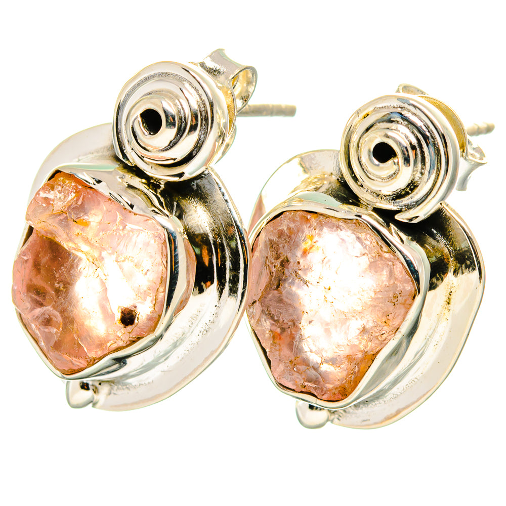 Rose Quartz Earrings handcrafted by Ana Silver Co - EARR420894