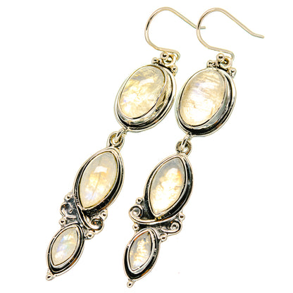 Rainbow Moonstone Earrings handcrafted by Ana Silver Co - EARR420910