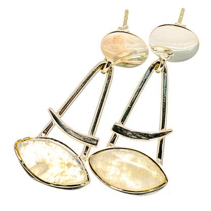 Rainbow Moonstone Earrings handcrafted by Ana Silver Co - EARR420922