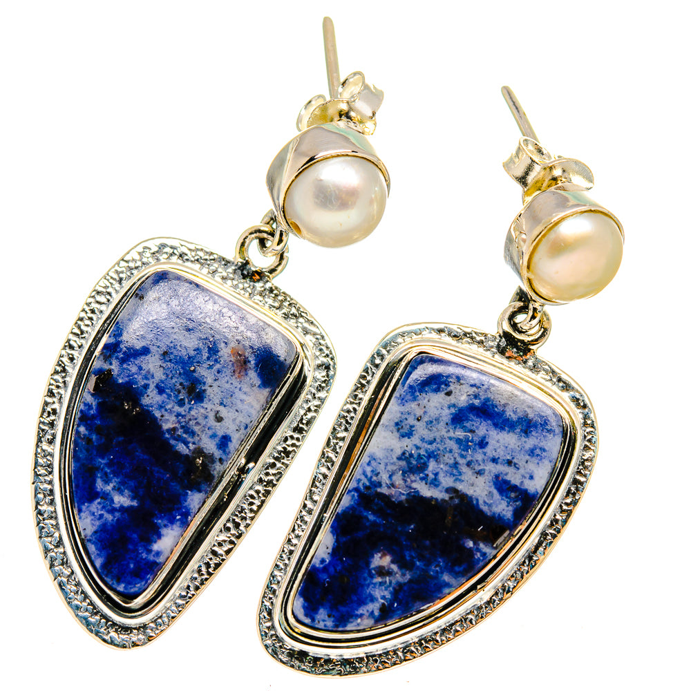 Sodalite Earrings handcrafted by Ana Silver Co - EARR420927