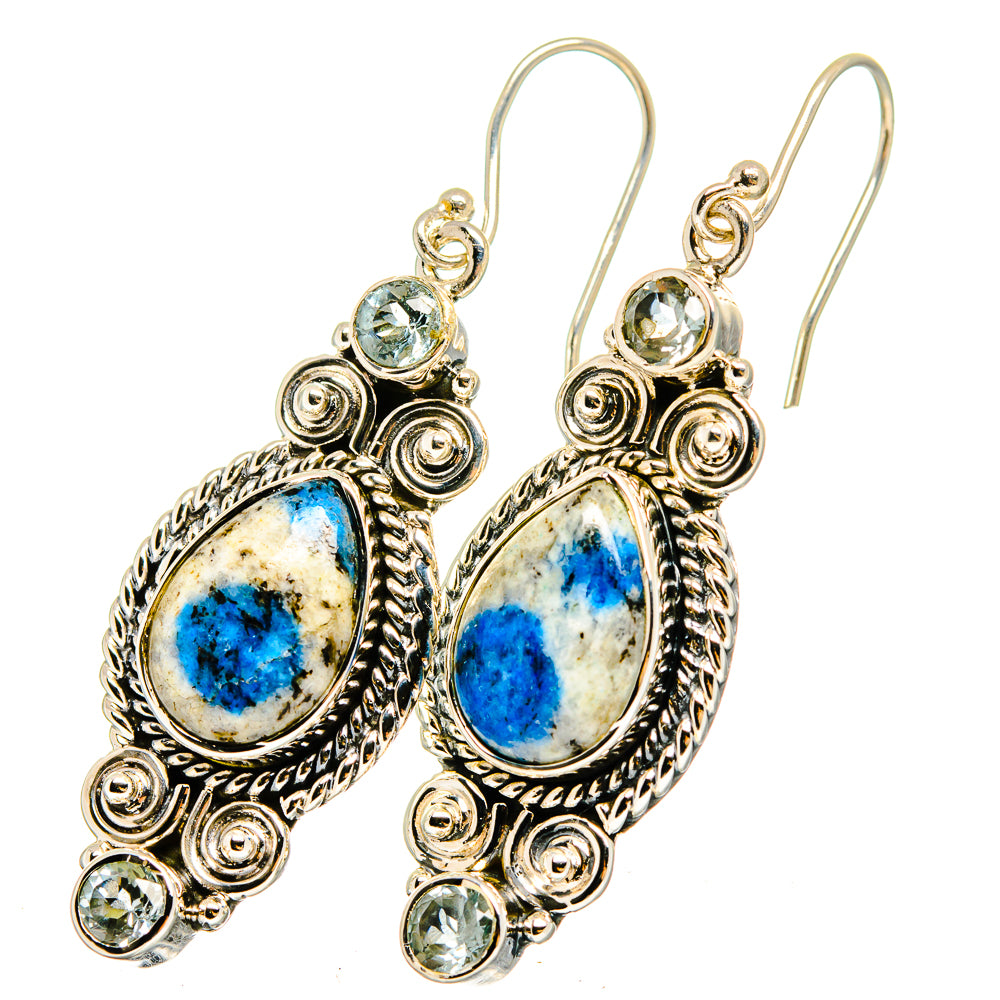 K2 Blue Azurite Earrings handcrafted by Ana Silver Co - EARR420928