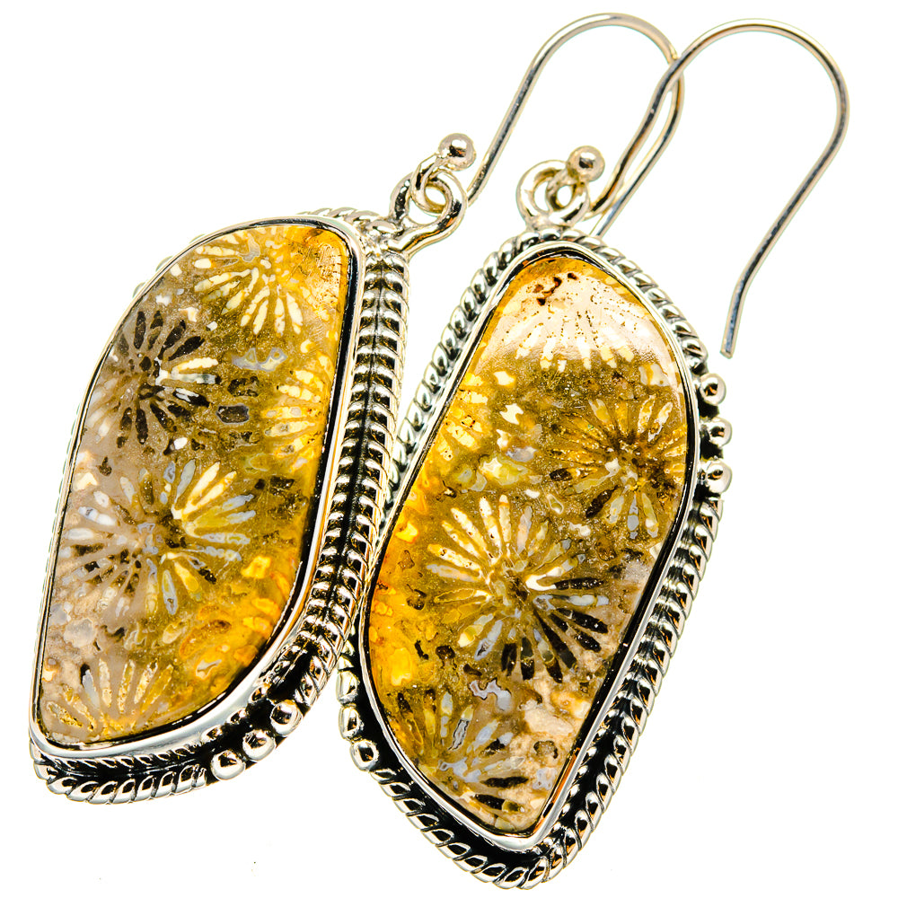 Fossil Coral Earrings handcrafted by Ana Silver Co - EARR420934