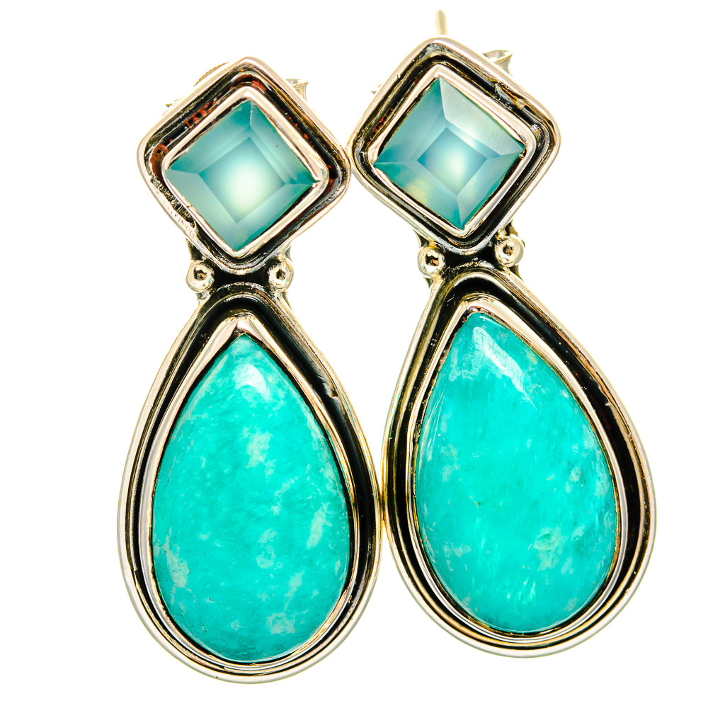 Amazonite Earrings handcrafted by Ana Silver Co - EARR420942
