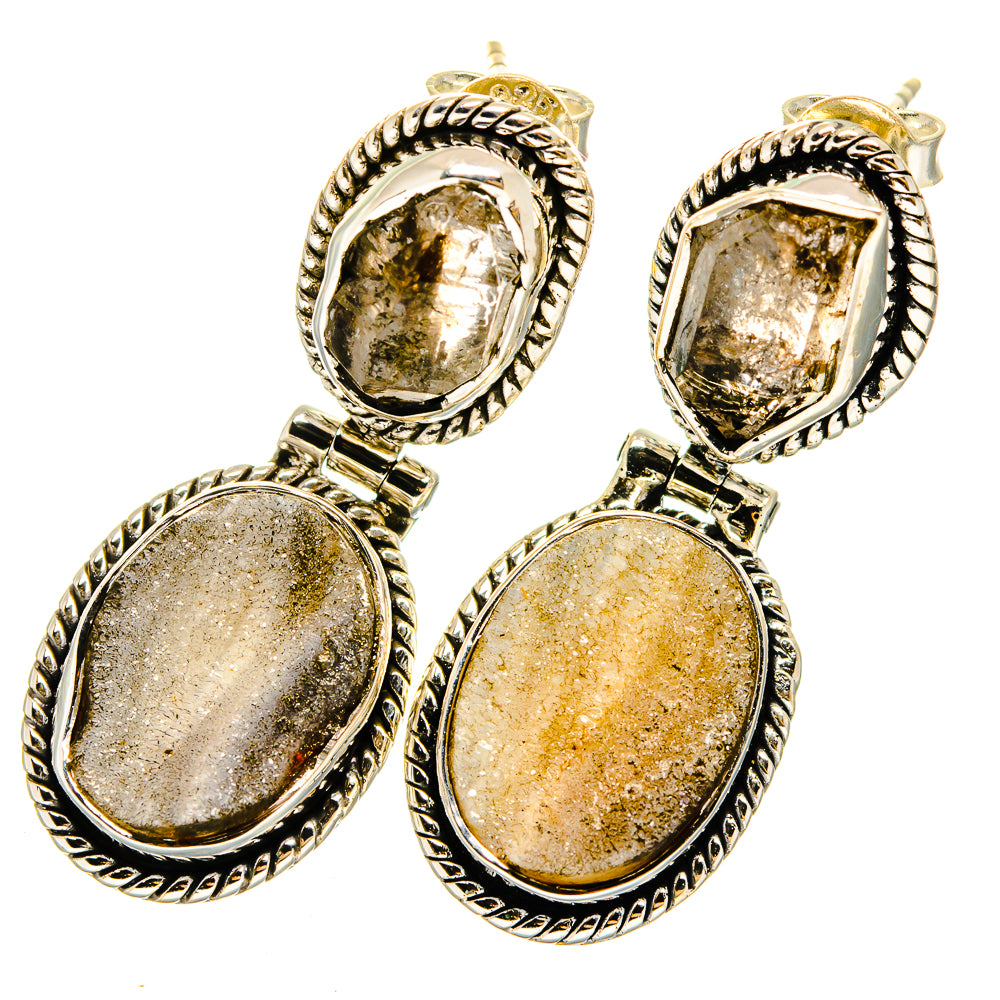 Desert Druzy Earrings handcrafted by Ana Silver Co - EARR420947