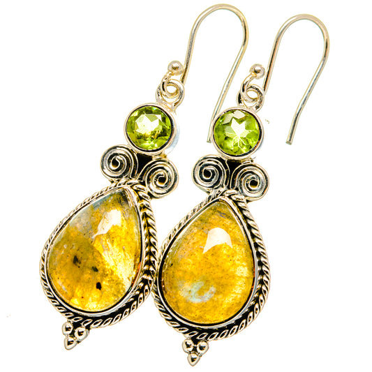 African Green Opal, Peridot Earrings handcrafted by Ana Silver Co - EARR420963