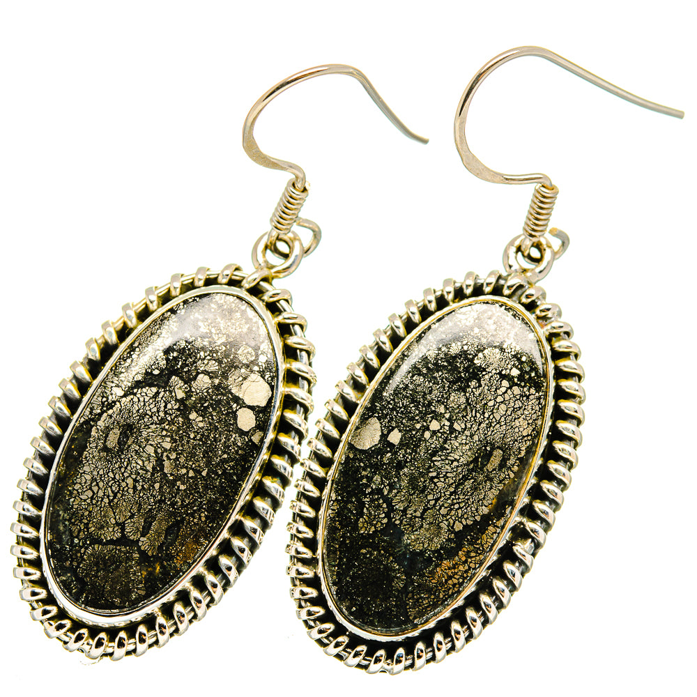 Pyrite Agate Earrings handcrafted by Ana Silver Co - EARR420967