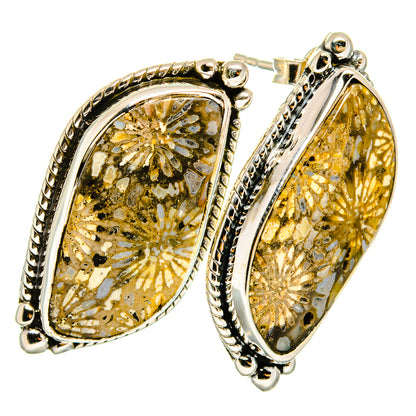 Fossil Coral Earrings handcrafted by Ana Silver Co - EARR420968
