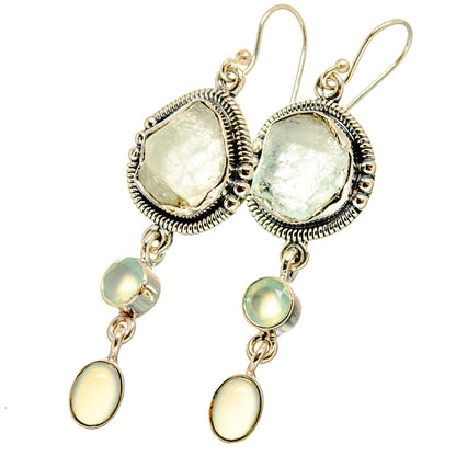 Aquamarine, Rainbow Moonstone Earrings handcrafted by Ana Silver Co - EARR420988