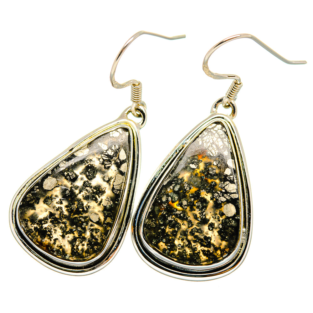 Pyrite Agate Earrings handcrafted by Ana Silver Co - EARR420994