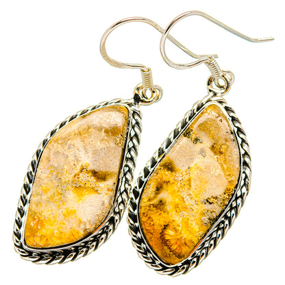 Fossil Coral Earrings handcrafted by Ana Silver Co - EARR420995