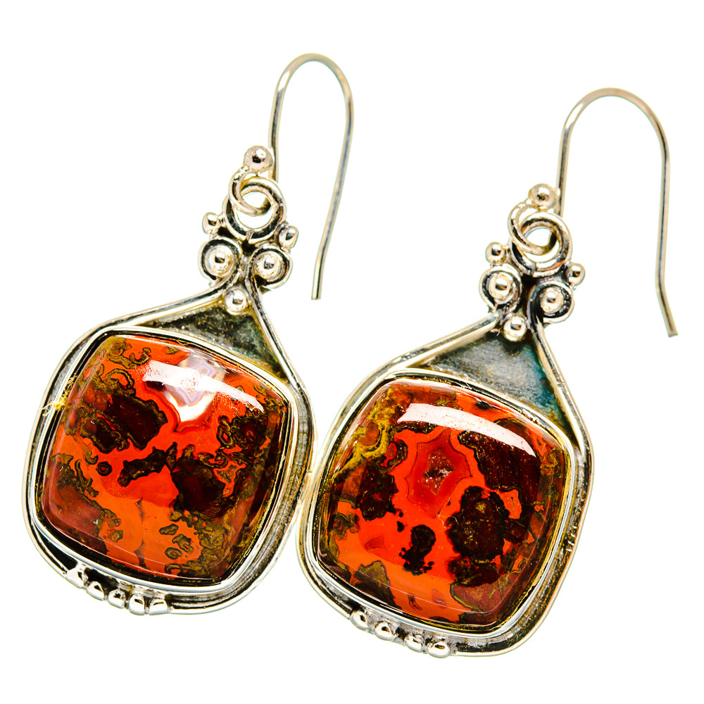 Red Jasper Earrings handcrafted by Ana Silver Co - EARR421006