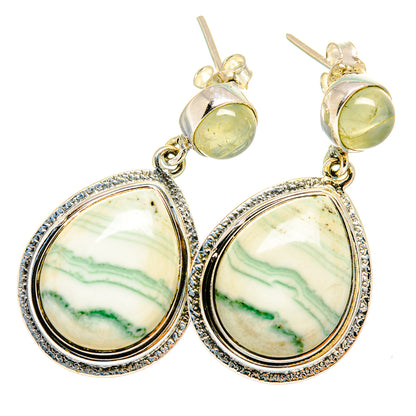 Ocean Jasper, Prehnite Earrings handcrafted by Ana Silver Co - EARR421017