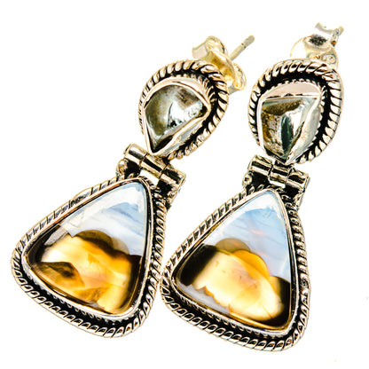Owyhee Opal, Herkimer Diamond Earrings handcrafted by Ana Silver Co - EARR421024