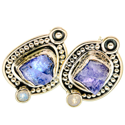 Tanzanite, Rainbow Moonstone Earrings handcrafted by Ana Silver Co - EARR421026