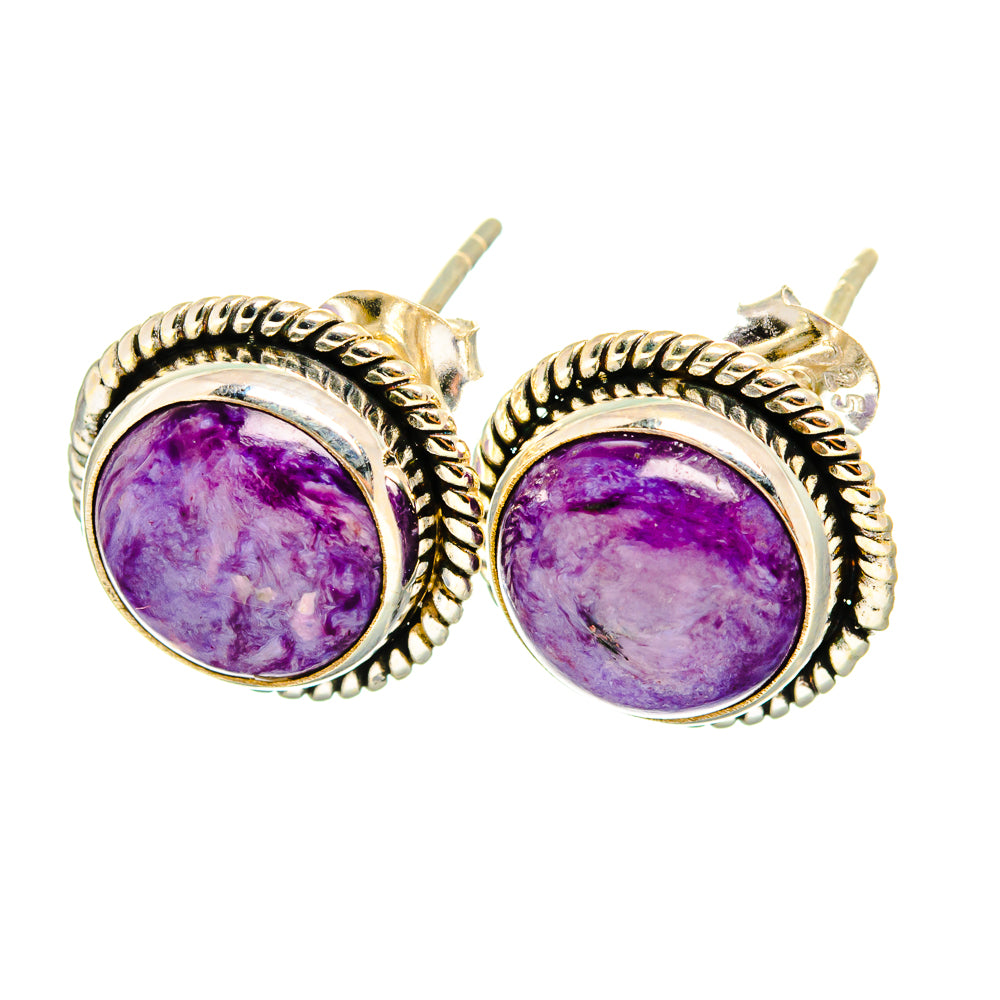 Charoite Earrings handcrafted by Ana Silver Co - EARR421033