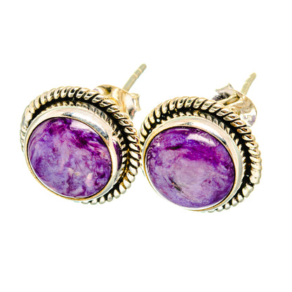 Charoite Earrings handcrafted by Ana Silver Co - EARR421033