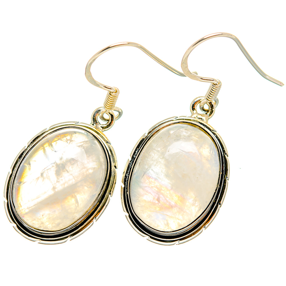 Rainbow Moonstone Earrings handcrafted by Ana Silver Co - EARR421045